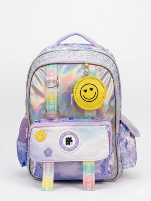 صورة حقيبة ظهر مدرسية للبنات بتصميم هولوجرافي فخم من شينولا (Chinola Never Give Up Holographic Backpack)
