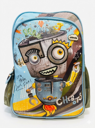صورة حقيبة ظهر مدرسية للأطفال بتصميم الروبوت الآلي من شينولا (Chinola Robots - Let's Have Some Fun Backpack)