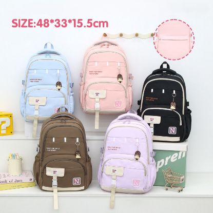 صورة حقيبة ظهر مدرسية وجامعية متعددة الجيوب للبنات والأولاد ( Multi-Pocket School Backpack)